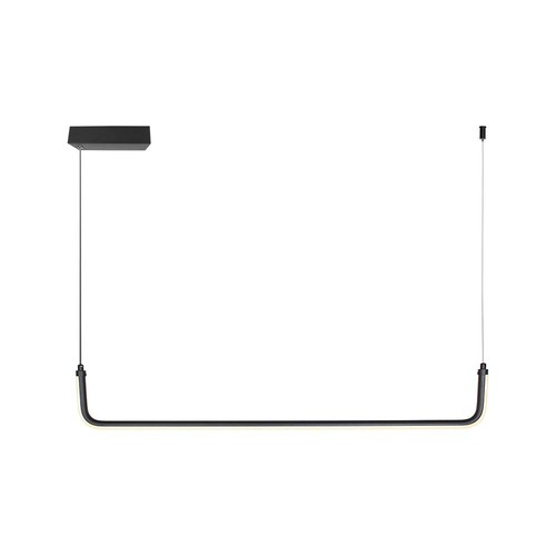 12W U-formet LED pendel - 4000K, sort, 1200lm, 360 grader lys, 90,5 x 14cm