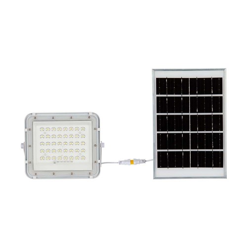 40W LED solcelle projektør - IP65, 6400K, inkl. solpanel og fjernbetjening