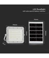 VT LED Solar Projektør 80W - 6400K, 6000 mAh Batteri, 3m Kabel, Smart IR Fjernbetjening, Hurtig Opladning, Hvid