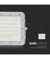 VT LED Solar Projektør 80W - 4000K, 6000 mAh Batteri, 3m Kabel, Smart IR Fjernbetjening, Hurtig Opladning, Hvid