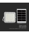 VT LED Solar Projektør 80W - 4000K, 6000 mAh Batteri, 3m Kabel, Smart IR Fjernbetjening, Hurtig Opladning, Hvid