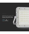 VT LED Solar Projektør 80W - 4000K, 6000 mAh Batteri, 3m Kabel, Smart IR Fjernbetjening, Hurtig Opladning, Hvid