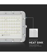 VT LED Solar Projektør 120W - 4000K, 12000 mAh Batteri, 3m Kabel, Smart IR Fjernbetjening, Hurtig Opladning, Hvid