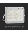 VT LED Solar Projektør 120W - 4000K, 12000 mAh Batteri, 3m Kabel, Smart IR Fjernbetjening, Hurtig Opladning, Hvid