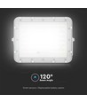 VT LED Solar Projektør 120W - 4000K, 12000 mAh Batteri, 3m Kabel, Smart IR Fjernbetjening, Hurtig Opladning, Hvid
