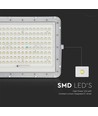 VT 180W LED Solar Projektør - 4000K, 16000 mAh Batteri, 3m Kabel, Smart IR Fjernbetjening, Hurtig Opladning, Hvid