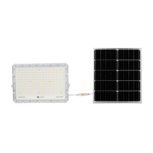 VT 240W LED Solar projektør - 4000K, 20000 mAh batteri, 3m kabel, smart IR fjernbetjening, hurtig opladning, hvid