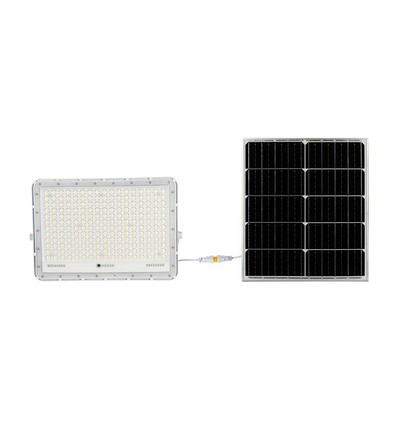 VT 240W LED Solar projektør - 4000K, 20000 mAh batteri, 3m kabel, smart IR fjernbetjening, hurtig opladning, hvid