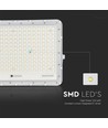 VT 240W LED Solar projektør - 4000K, 20000 mAh batteri, 3m kabel, smart IR fjernbetjening, hurtig opladning, hvid