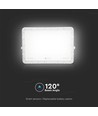 VT 240W LED Solar projektør - 4000K, 20000 mAh batteri, 3m kabel, smart IR fjernbetjening, hurtig opladning, hvid
