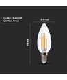 E14 5,5W LED filament kertepære - Dæmpbar, klar glas