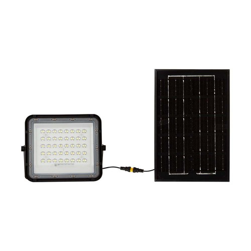 6W Solara LED projektør med solcelle - IP65, 6400K, inkl. fjernbetjening og solcellepanel