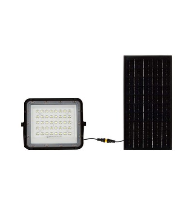 VT LED Solar Projektør 80W - 6400K, 6000 mAh batteri, 3m kabel, smart IR fjernbetjening, hurtig opladning