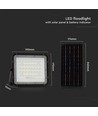 VT LED Solar Projektør 80W - 6400K, 6000 mAh batteri, 3m kabel, smart IR fjernbetjening, hurtig opladning