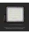 VT LED Solar Projektør 80W - 6400K, 6000 mAh batteri, 3m kabel, smart IR fjernbetjening, hurtig opladning