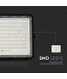 20W solcelle projektør med sensor og fjernbetjening - 1800lm, IP65, 6400K, sort kabinet
