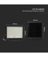 VT LED Solar Projektør 240W - 6400K, 20000 mAh batteri, 3m kabel, smart IR fjernbetjening, hurtig opladning
