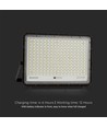 VT LED Solar Projektør 240W - 6400K, 20000 mAh batteri, 3m kabel, smart IR fjernbetjening, hurtig opladning