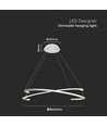 48W Metalloftlampe - LED, Ø800xH1200mm, 4000K, Hvid, TRIAC dæmpbar