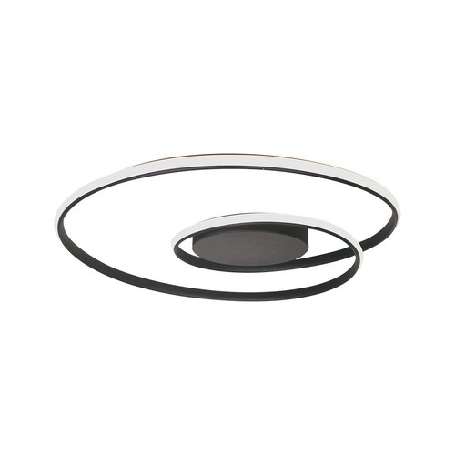 48W LED designer loftslampe - 5150lm, Triac dæmpbar, Ø60cm, sort, 3000K
