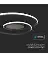 48W LED designer loftslampe - 5150lm, Triac dæmpbar, Ø60cm, sort, 3000K