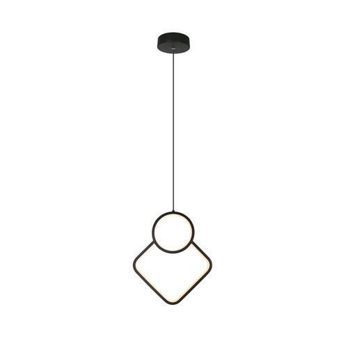 12W LED Hængelampe - Metal, L280xH1800mm, 3000K, Sort, Hus