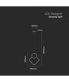 12W LED Hængelampe - Metal, L280xH1800mm, 3000K, Sort, Hus