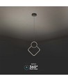 12W LED Hængelampe - Metal, L280xH1800mm, 3000K, Sort, Hus