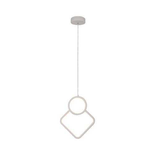 12W LED metalhængelampe - L280xH1800mm, 3000K, hvid, hus