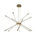 42W LED designer pendel, guld - Dæmpbar, 12 rør, 3000K, 85x31x120cm