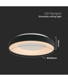 49W dekorativ loftslampe - Ø60xH9cm, 3000K, sort hus
