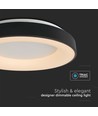 49W dekorativ loftslampe - Ø60xH9cm, 3000K, sort hus