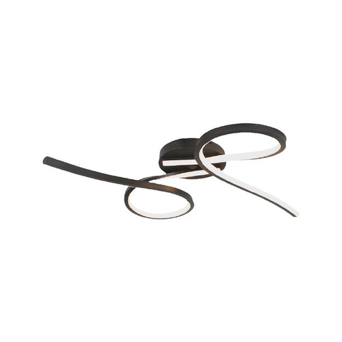 24W LED Loftlampe - Sort Struktur, Pulverlakeret, Designlampe, 3000K