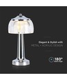 LED bordlampe - 1800mAh batteri, 13.5x26.5cm, 3i1, krom hus