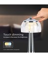 LED bordlampe - 1800mAh batteri, 13.5x26.5cm, 3i1, krom hus