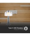 LED bordlampe - 1800mAh batteri, 13.5x26.5cm, 3i1, krom hus