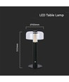 LED Bordlampe - 1800mAh Batteri, Ø150x300, 3000K, Sort Hus