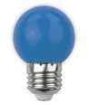 E27 1W LED kronepære - Blå, matteret