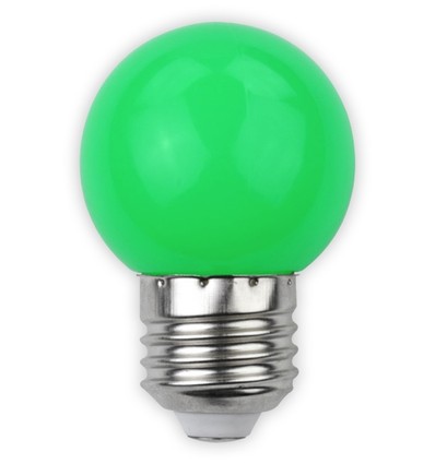 E27 1W LED kronepære - Grøn, matteret