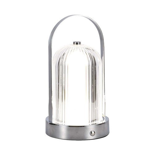 LED bordlampe - 1800mAh batteri, Ø120x190, 3i1, krom hus