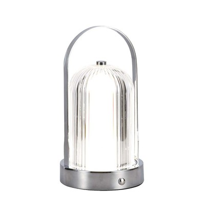 LED bordlampe - 1800mAh batteri, Ø120x190, 3i1, krom hus