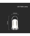 LED bordlampe - 1800mAh batteri, Ø120x190, 3i1, krom hus