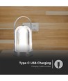 LED bordlampe - 1800mAh batteri, Ø120x190, 3i1, krom hus