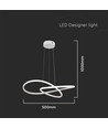 20W LED pendel, Ø50cm - 127lm/W, hvid, cirkulær, 3000K, inkl. lyskilde
