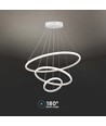 LED hængende dekorativ lampe - Ø600+Ø400+Ø200, 3000K, hvid, hus
