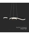 18W LED pendel, violin design - 700x250mm, 3000K, sort, dekorativ loftlampe