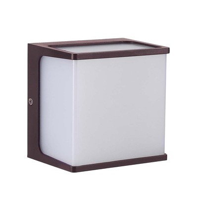 8W Væglampe - 3000K, Brun hus, IP65