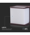 8W LED væglampe - IP65, brun, kvadratisk, inkl. lyskilde