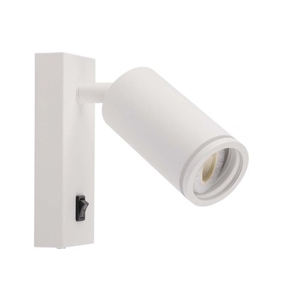 GU10 væglampe med afbryder - Hvid, aluminium, uden lyskilde