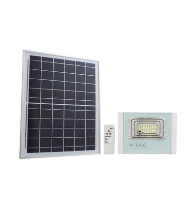 25W Solcelledrevet LED projektør - 550lm, IP65, sort, inkl. solpanel og fjernbetjening